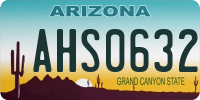 AZ license plate AHS0632