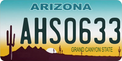 AZ license plate AHS0633