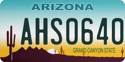 AZ license plate AHS0640