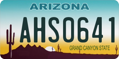 AZ license plate AHS0641