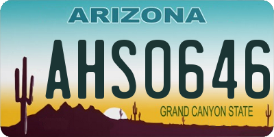 AZ license plate AHS0646