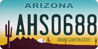 AZ license plate AHS0688
