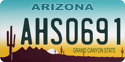 AZ license plate AHS0691