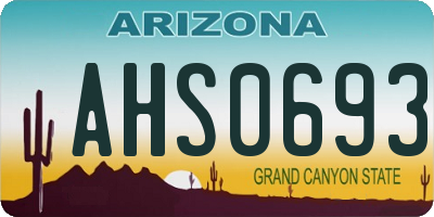 AZ license plate AHS0693