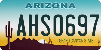 AZ license plate AHS0697