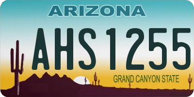 AZ license plate AHS1255