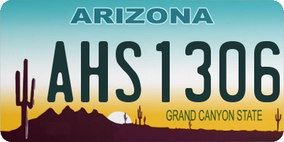 AZ license plate AHS1306