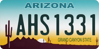 AZ license plate AHS1331