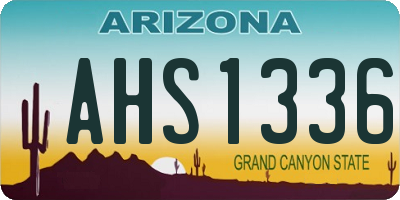 AZ license plate AHS1336