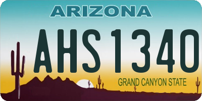 AZ license plate AHS1340