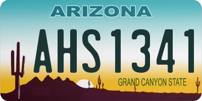 AZ license plate AHS1341