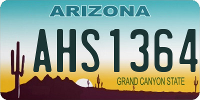 AZ license plate AHS1364