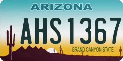 AZ license plate AHS1367