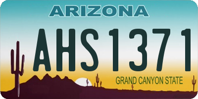 AZ license plate AHS1371