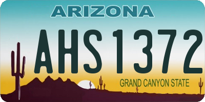 AZ license plate AHS1372
