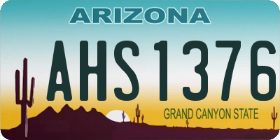 AZ license plate AHS1376