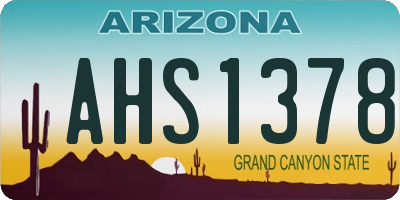 AZ license plate AHS1378