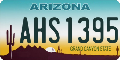 AZ license plate AHS1395