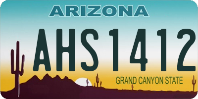 AZ license plate AHS1412