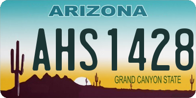 AZ license plate AHS1428