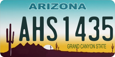 AZ license plate AHS1435