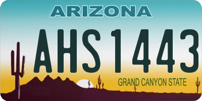 AZ license plate AHS1443
