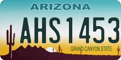 AZ license plate AHS1453
