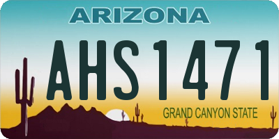 AZ license plate AHS1471