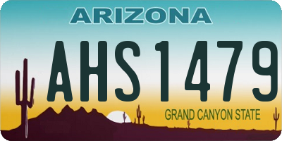 AZ license plate AHS1479