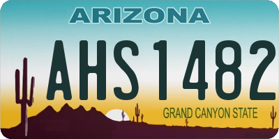 AZ license plate AHS1482