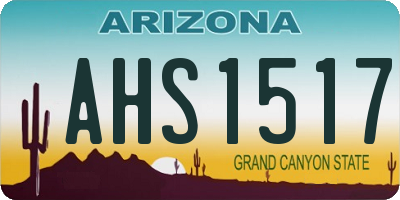 AZ license plate AHS1517