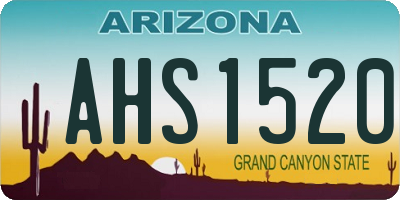 AZ license plate AHS1520