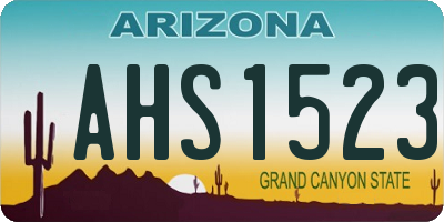 AZ license plate AHS1523