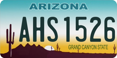 AZ license plate AHS1526