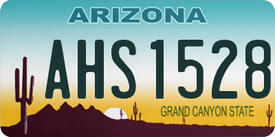 AZ license plate AHS1528