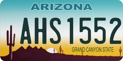 AZ license plate AHS1552