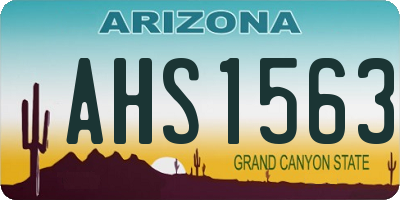 AZ license plate AHS1563