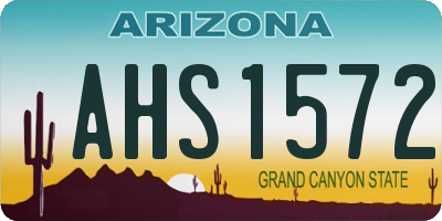 AZ license plate AHS1572