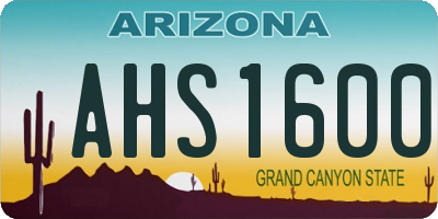 AZ license plate AHS1600