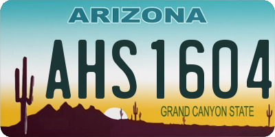 AZ license plate AHS1604