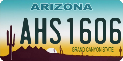 AZ license plate AHS1606