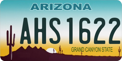 AZ license plate AHS1622