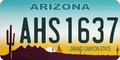 AZ license plate AHS1637