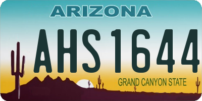 AZ license plate AHS1644