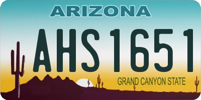 AZ license plate AHS1651
