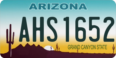 AZ license plate AHS1652