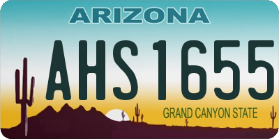 AZ license plate AHS1655