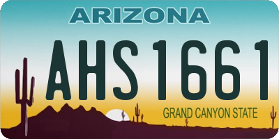 AZ license plate AHS1661