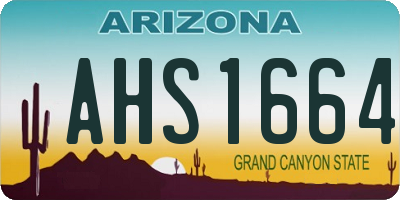 AZ license plate AHS1664