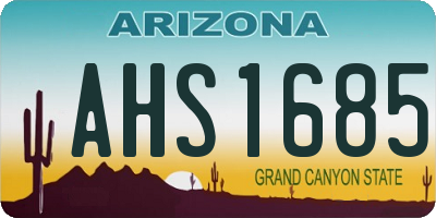 AZ license plate AHS1685